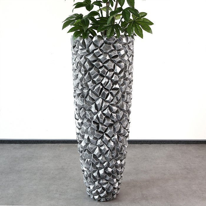 Bloempot "Gravity" grafiet H.109cm