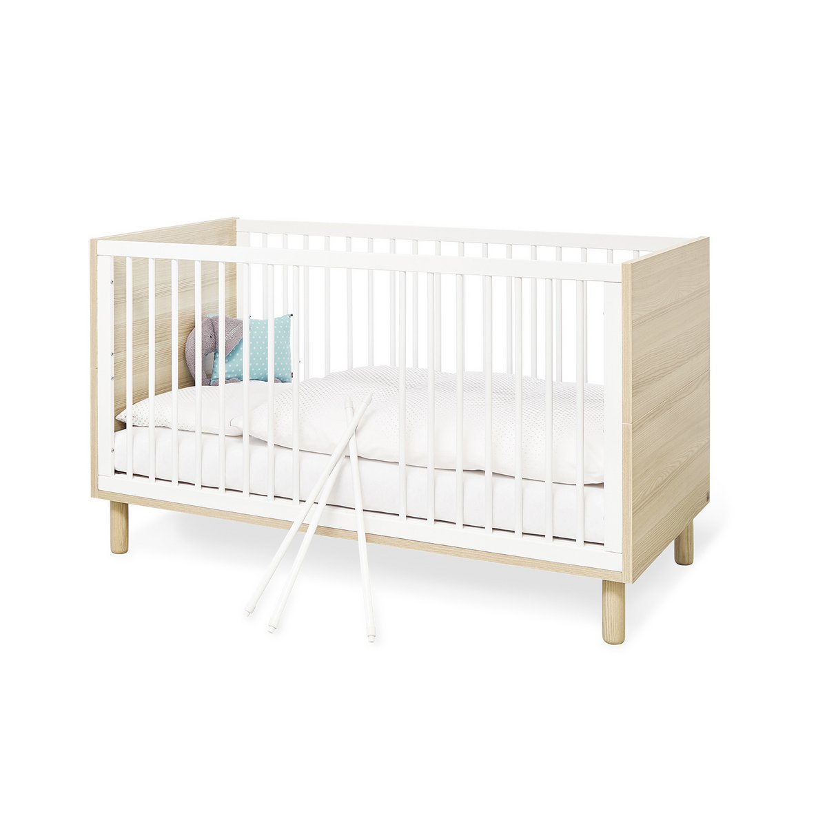 Set 'Flow' breed groot 3 delen: ledikant, brede commode, grote kledingkast