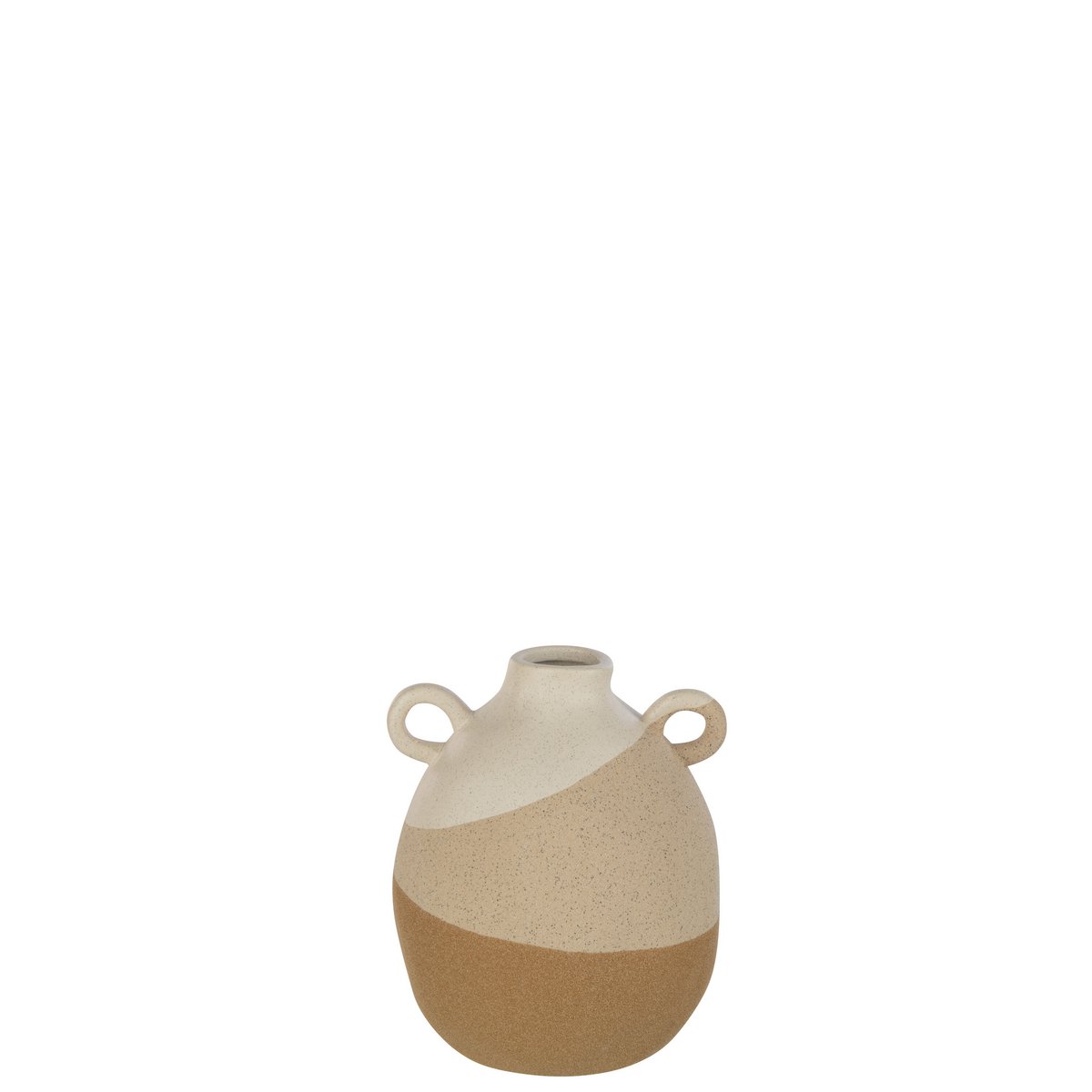 J-Line vaas Oor - keramiek- beige/lichtbruin - small -  Ø 16 cm