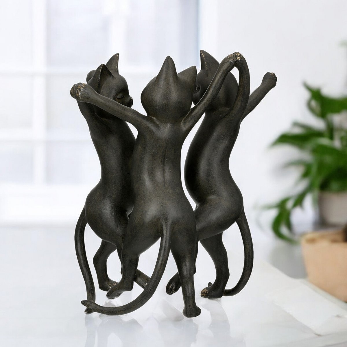 Beeldje kat "Gatto" H.30,5 cm 3 figuren
