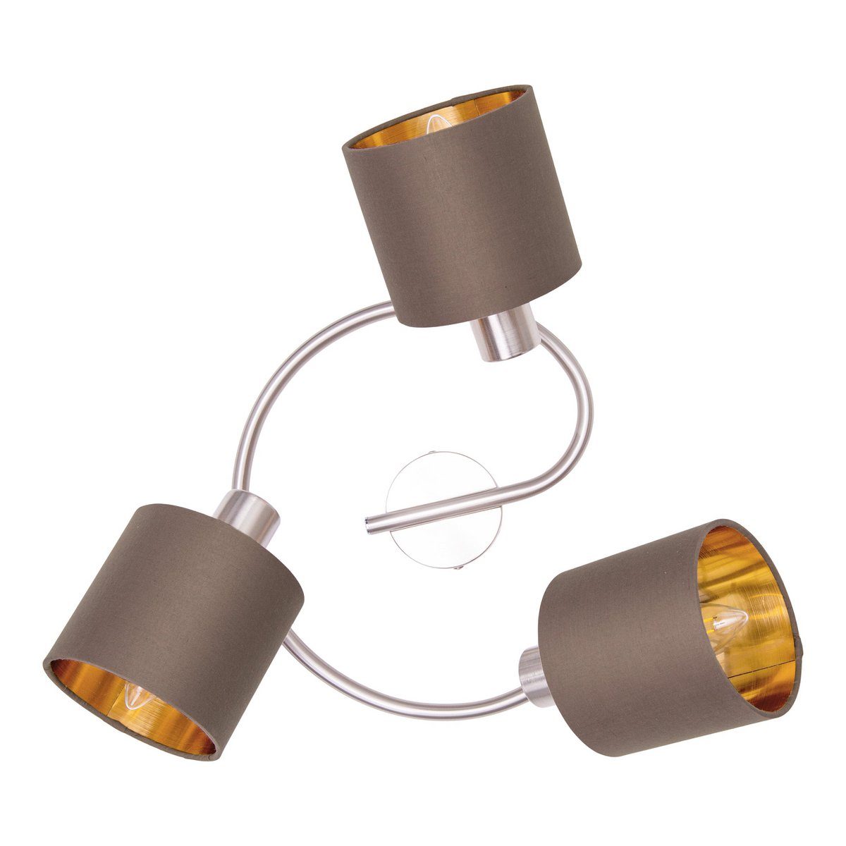 Plafondlamp "Maron" 3 spots cirkel totale lengte 52cm Bruin