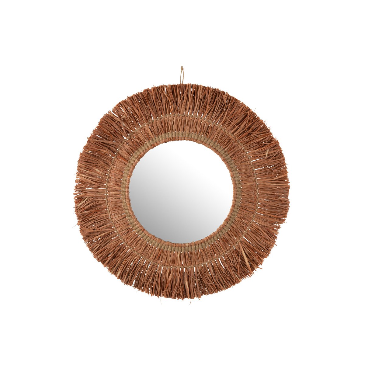 J-Line spiegel Hangend Rond - rotan - bruin - Ø 61.5 cm