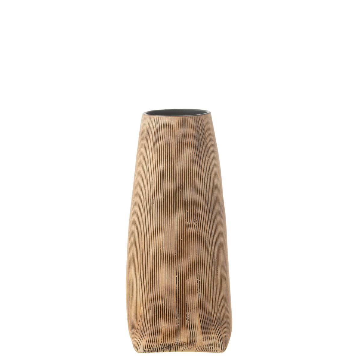 J-Line vaas Maria Lang - keramiek - bruin - small - 29 cm hoog