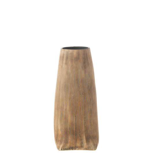 J-Line vaas Maria Lang - keramiek - bruin - small - 29 cm hoog