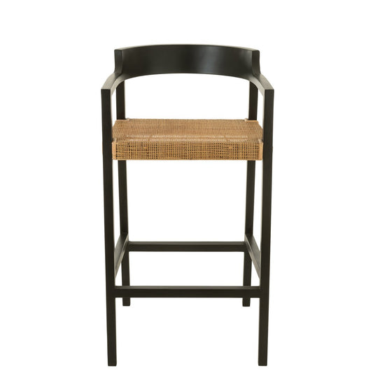 J-Line barstoel Emma - hout - zwart/bruin