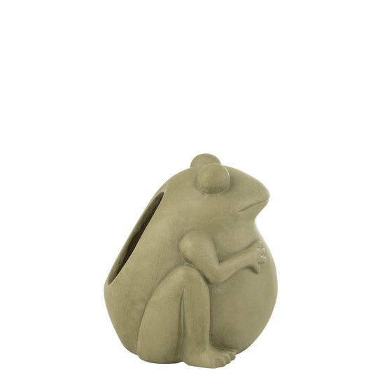 J-Line bloempot Frog - keramiek - groen - large - Ø 27 cm
