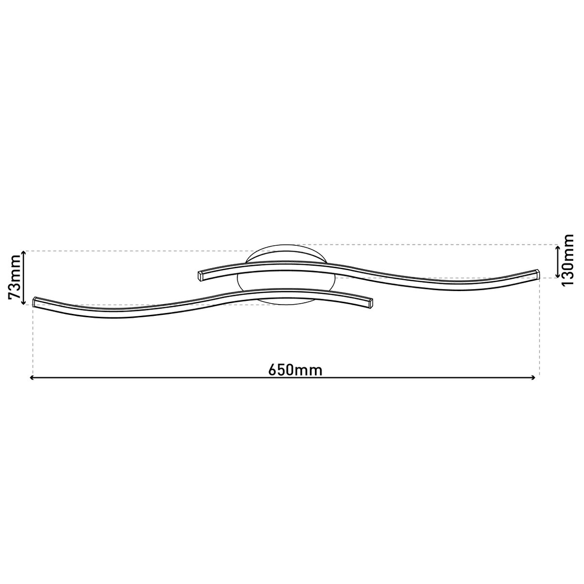 Wand/plafondlamp "Onda" LED lengte 65 cm