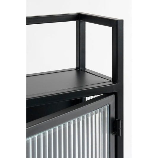 Clifton Wandkast - L38 x B15 x H74 cm - Metaal - Zwart