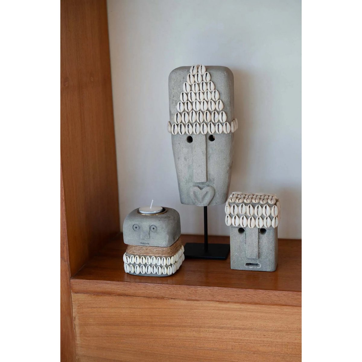 Sumba-serie steen kaarsenhouder 8cm hoog