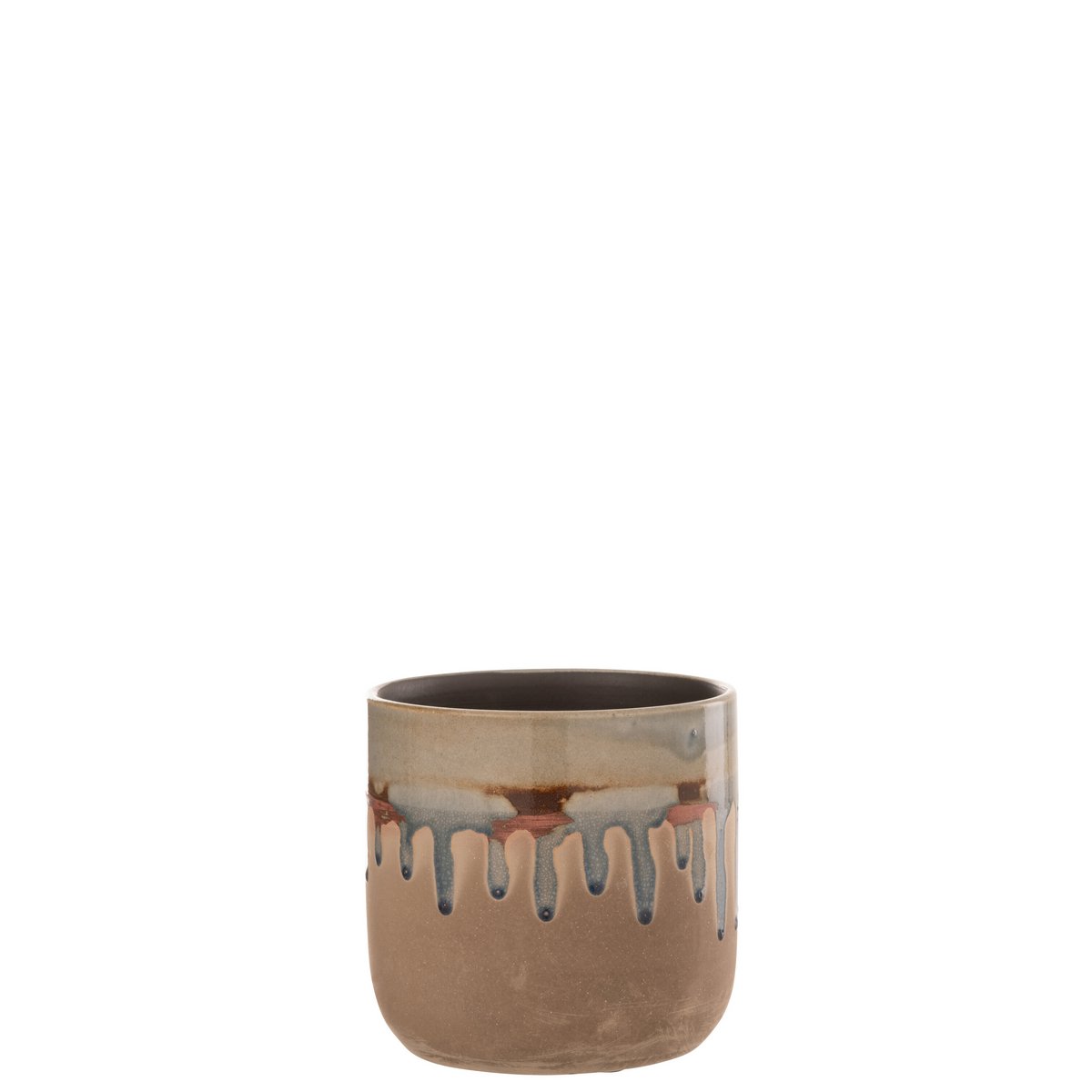 J-Line bloempot Druppel - keramiek - beige/grijs - small - Ø 15 cm