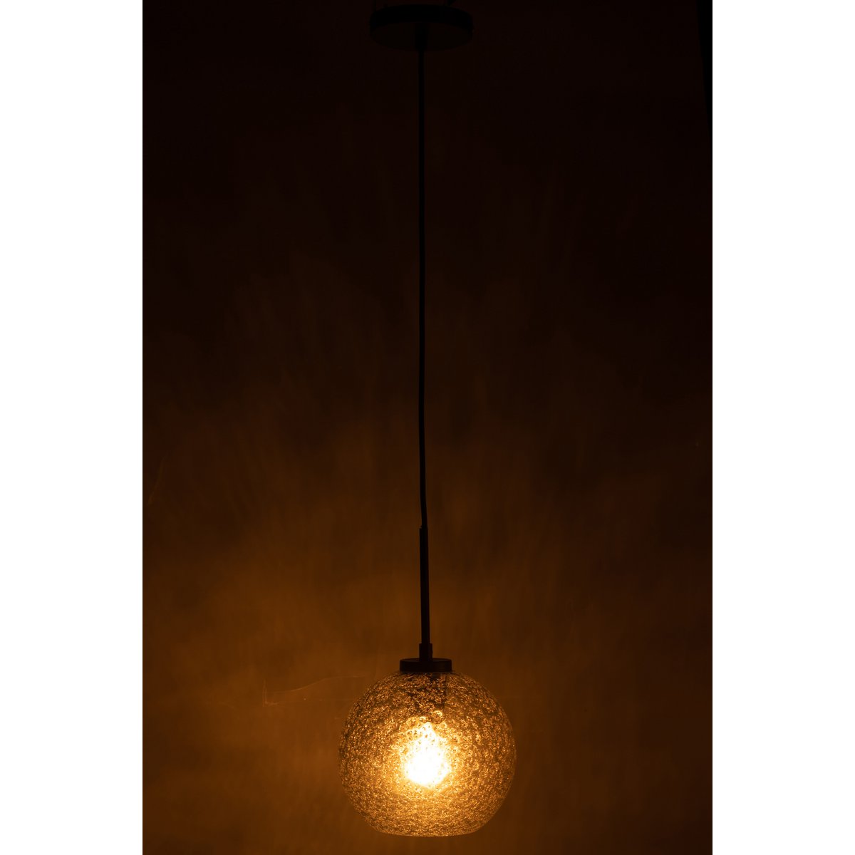 J-Line hanglamp Spikkel Bol - glas - grijs - small