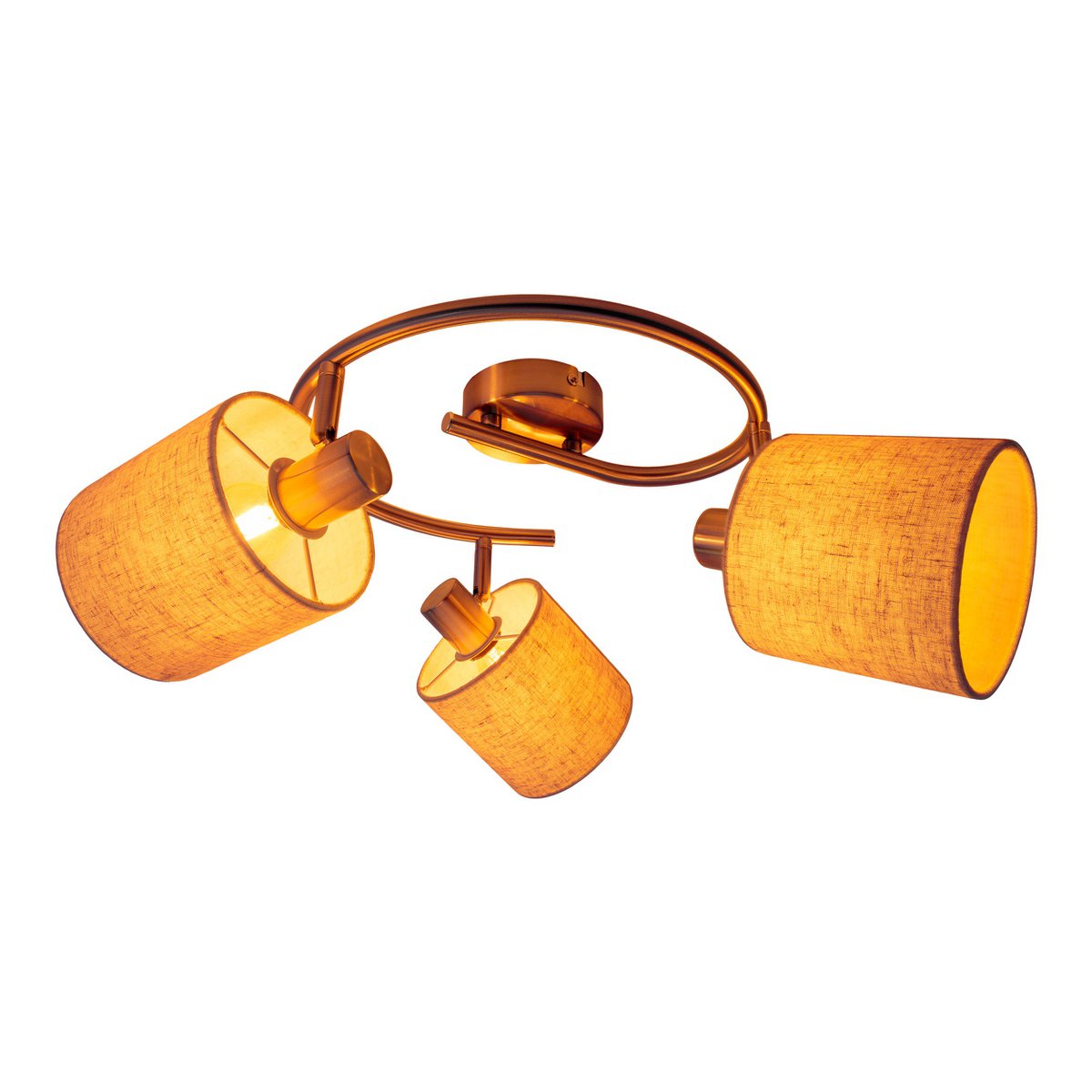 Plafondlamp "Maron" 3 spots cirkel totale lengte 52cm Grijs