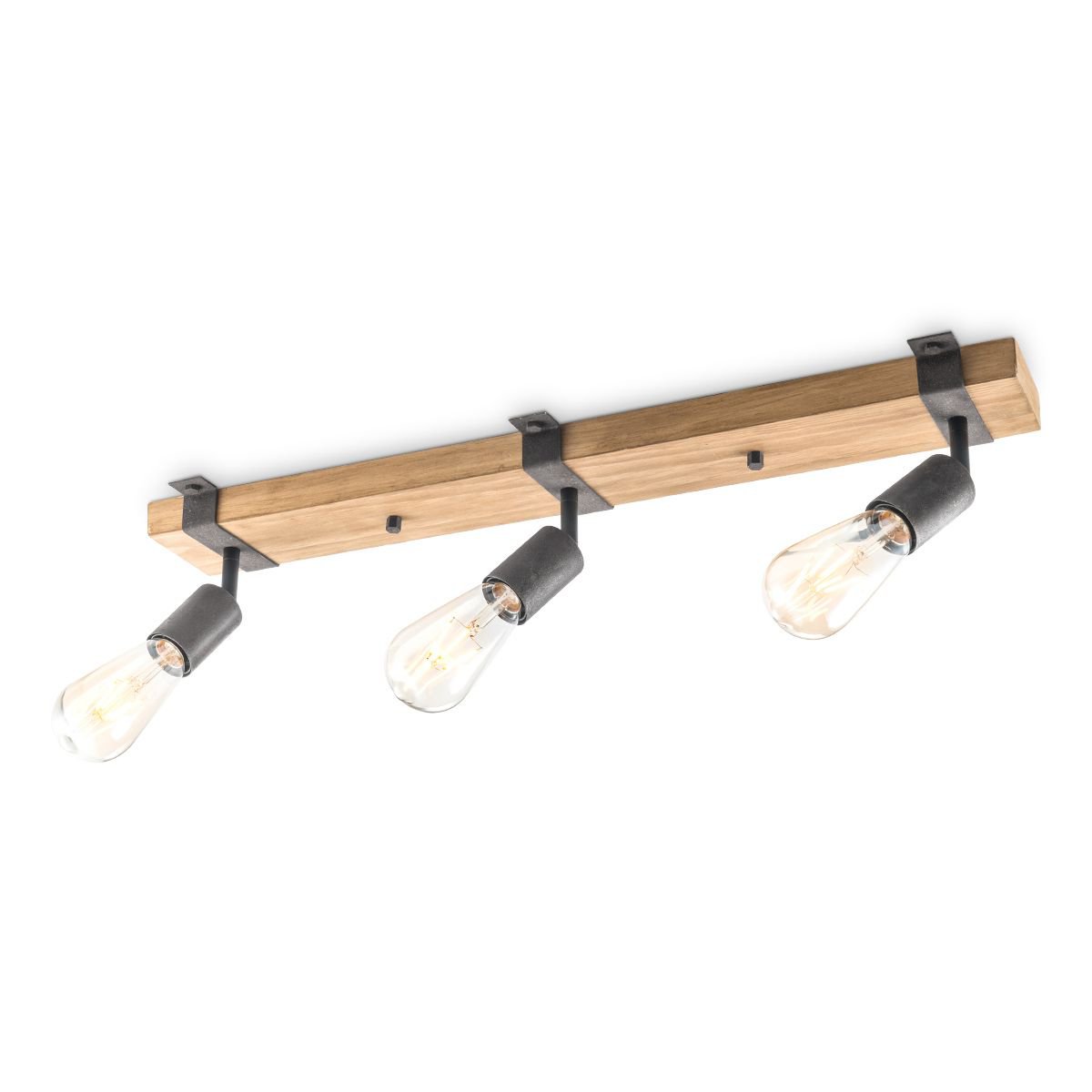 Landelijke LED Opbouwspot Denton 3L - Antraciet