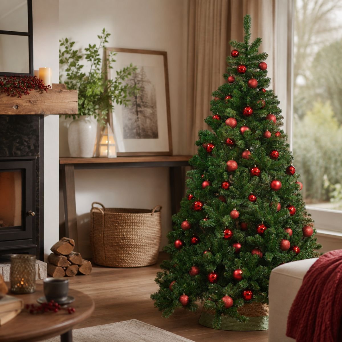 Kunstkerstboom Tuscan H155cm Ø99cm Groen