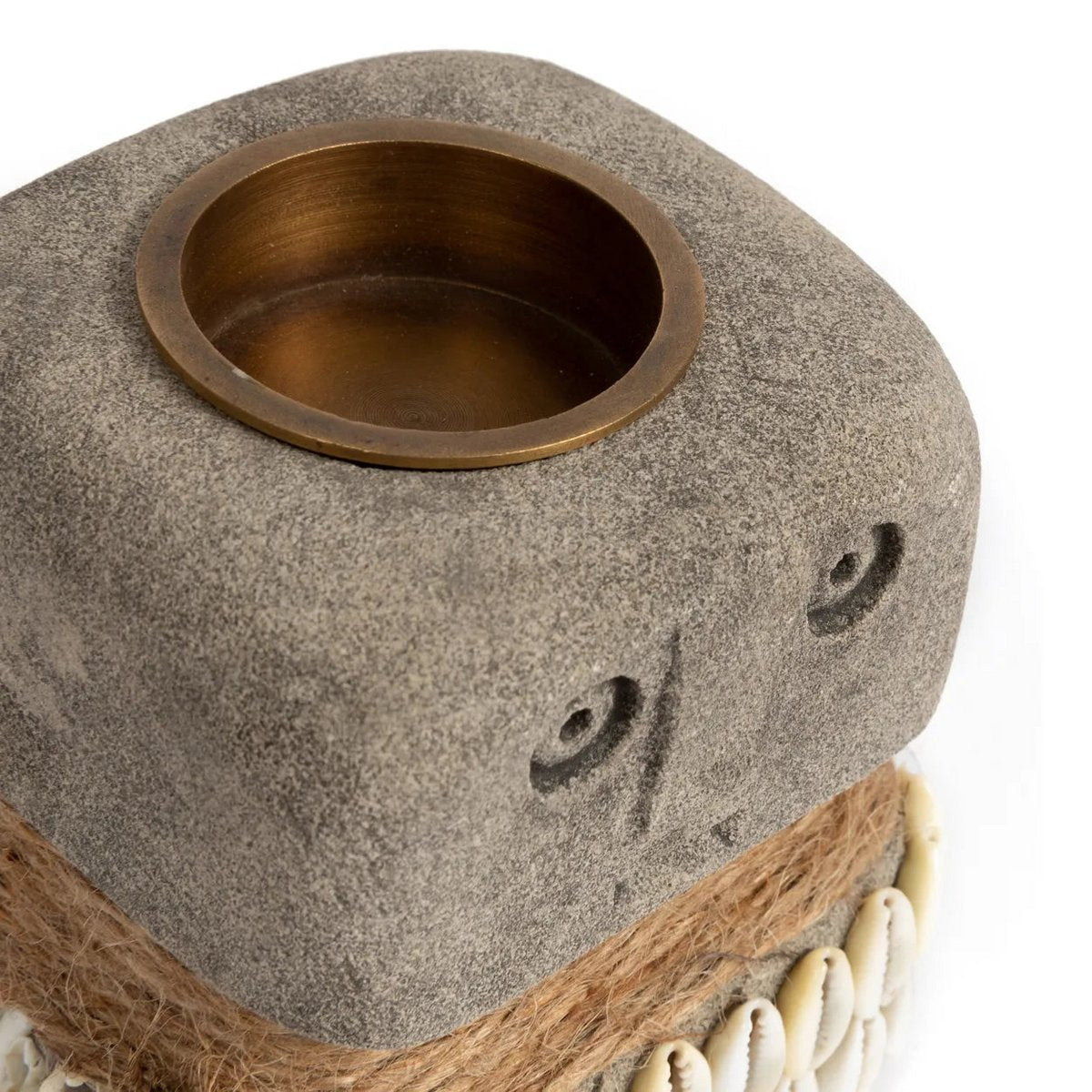 Sumba-serie steen kaarsenhouder 8cm hoog