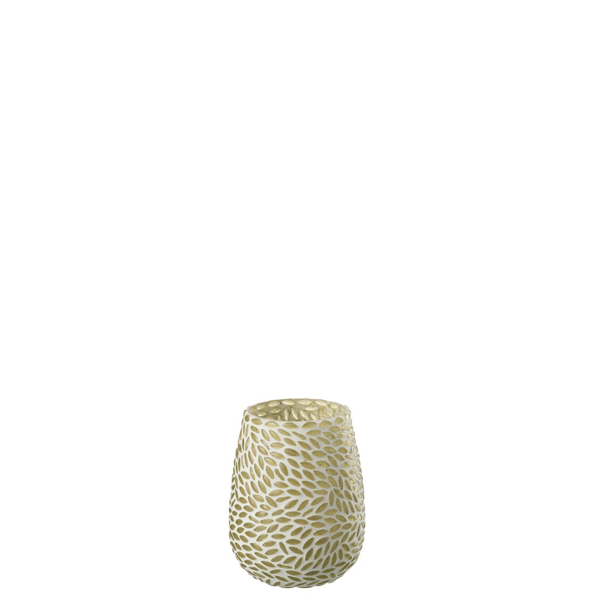 J-Line kaarshouder Mozaiek - glas - groen/wit - small