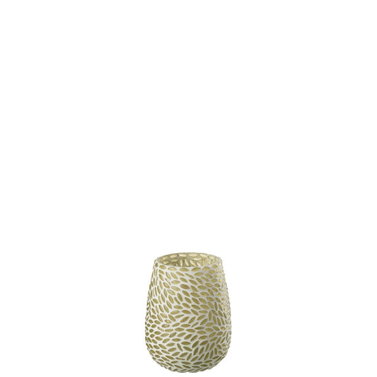 J-Line kaarshouder Mozaiek - glas - groen/wit - small