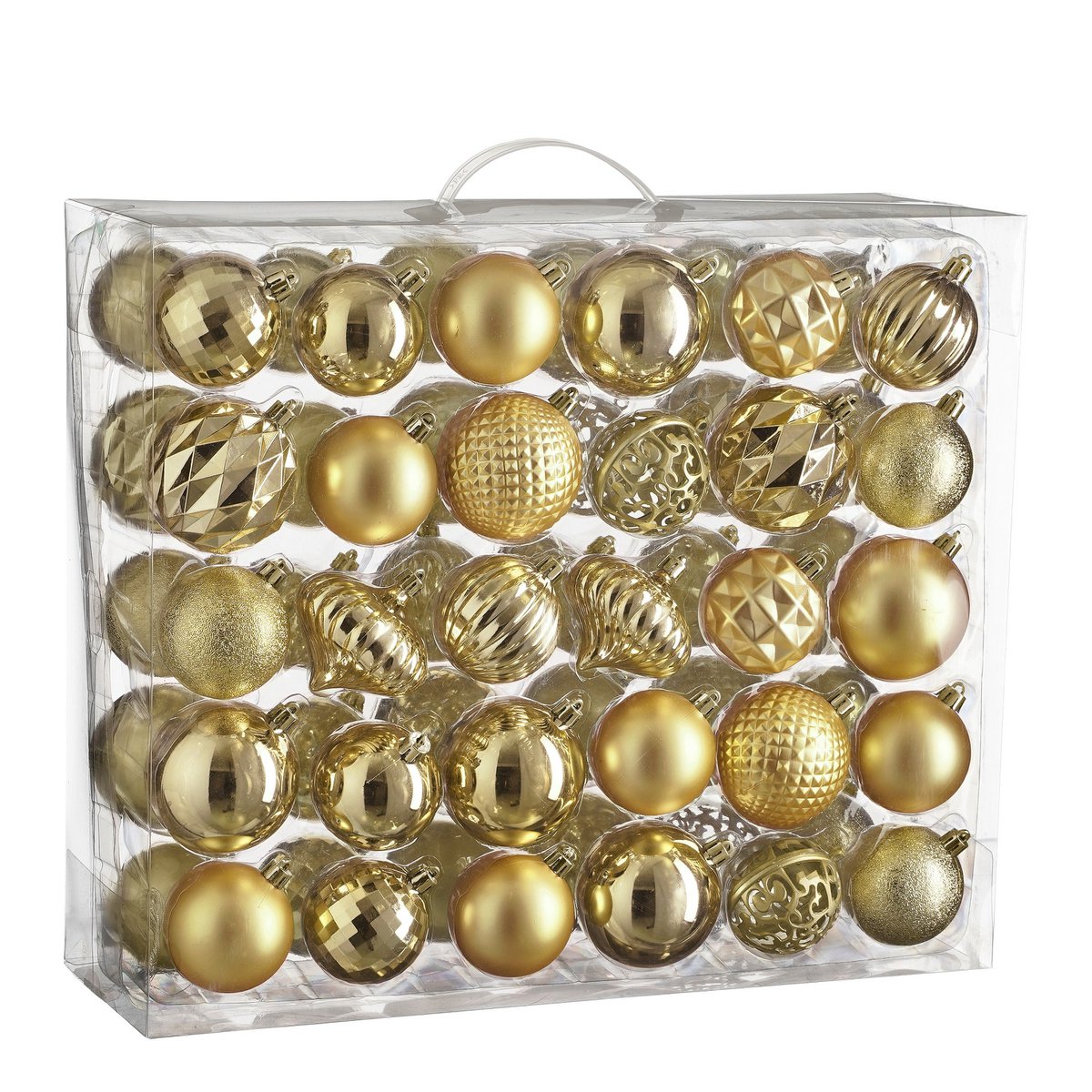 Kerstballen Set - 60 Stuks - Ø7 cm - Onbreekbaar - Goud