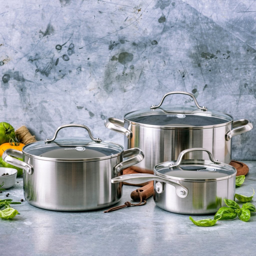 GreenPan Geneva Pannenset 6-delig RVS