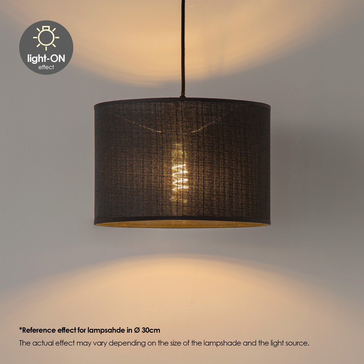 Hanglamp Canvas-Xxl Beam 3L - Zwart - 50cm