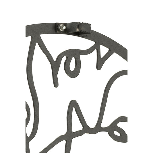 J-Line klok Gezichten - metaal - zwart - small - Ø 49 cm