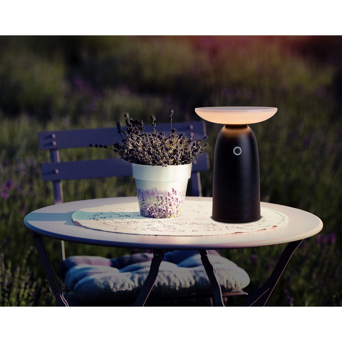 Solar Lamp LED "ADA" Zwart H 22,5cm
