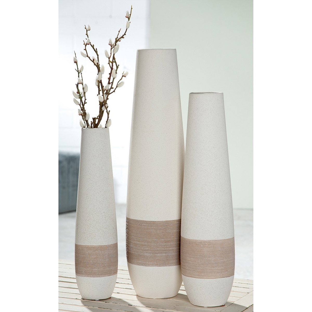 Keramische vloervaas "Olbia" H56cm