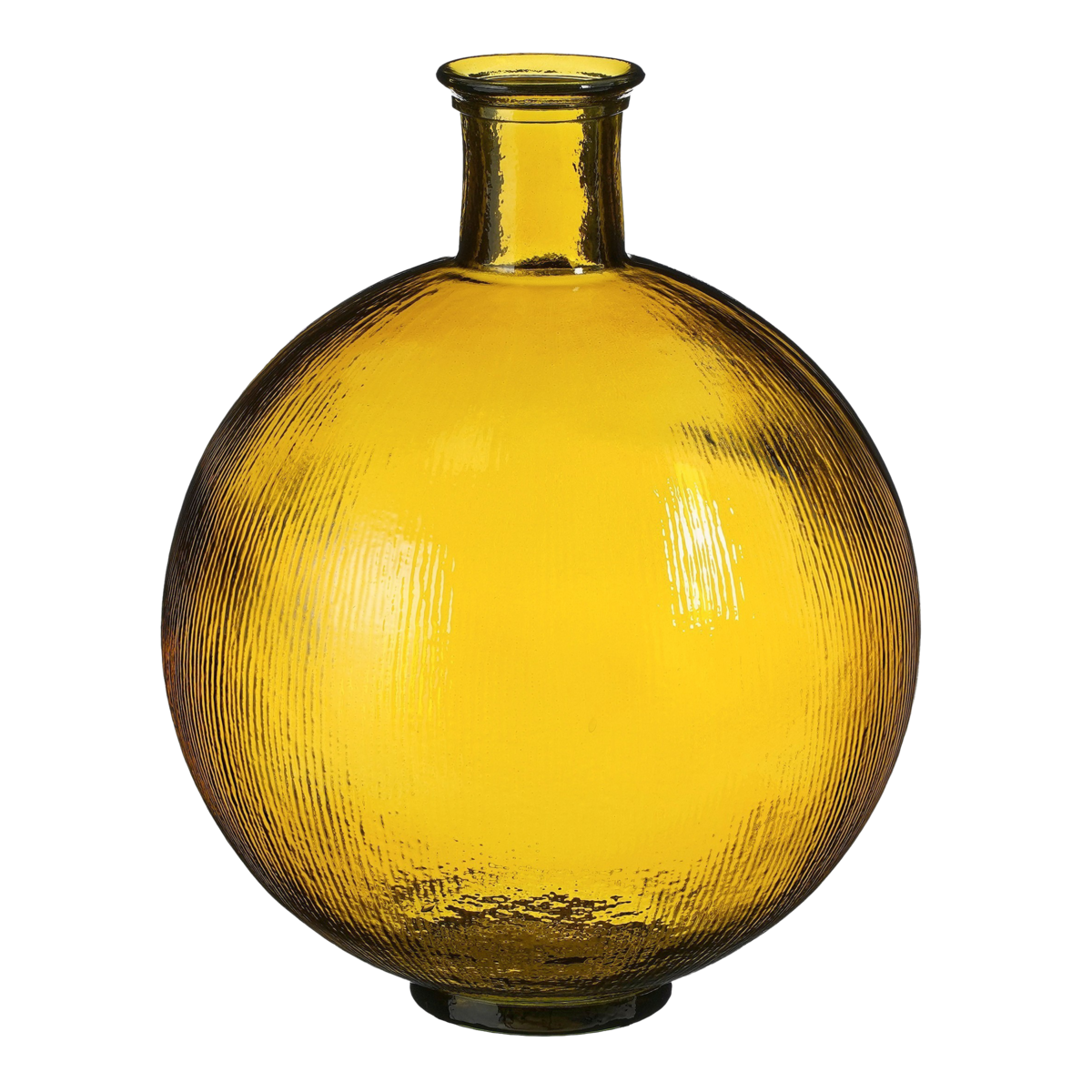 Firenza Fles Vaas - H42 x Ø34 cm - Gerecycled Glas - Oker