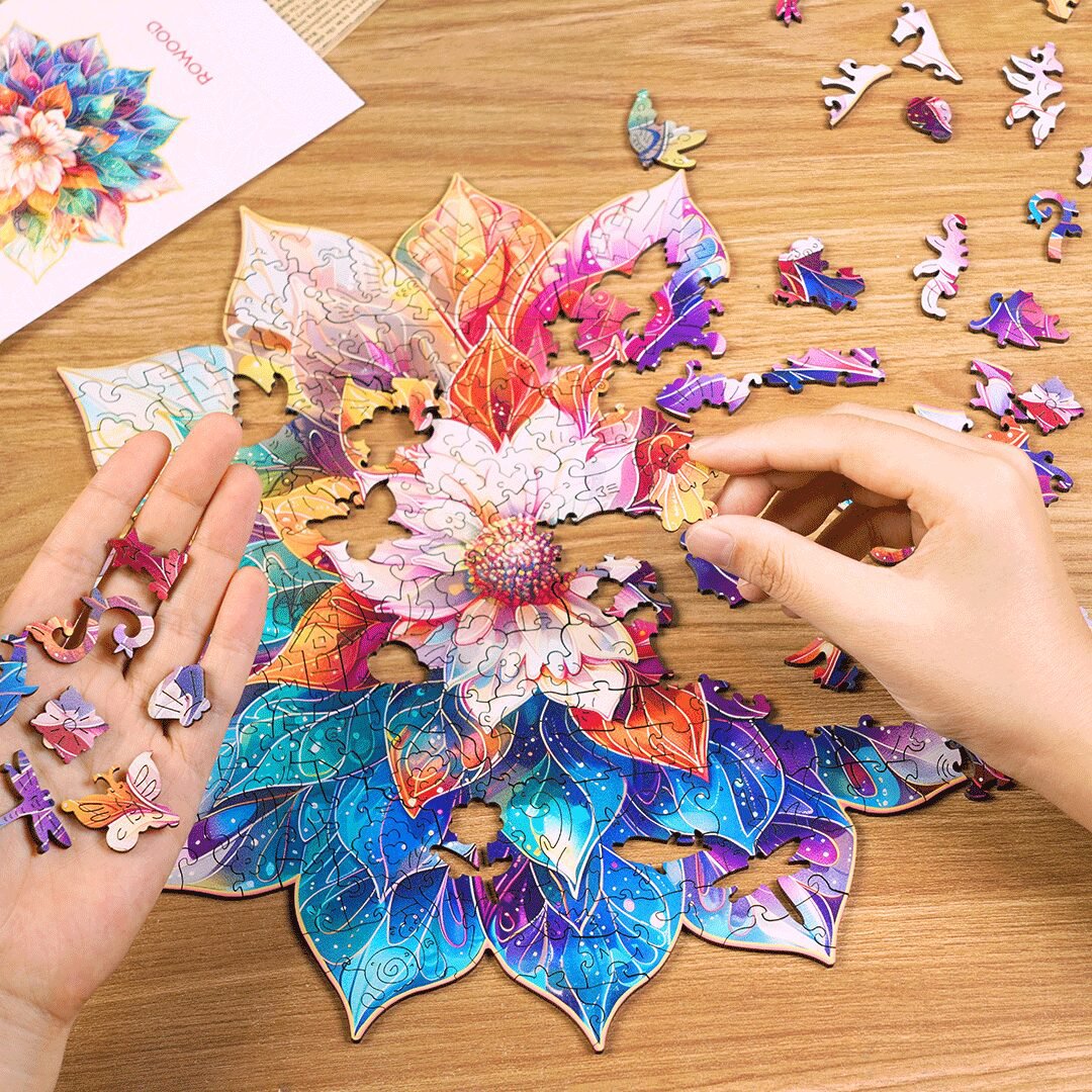 Houten Legpuzzel Mystic Mandala Bloem
