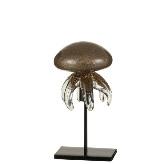 J-Line decoratie Kwal Op Voet - glas - bruin - small