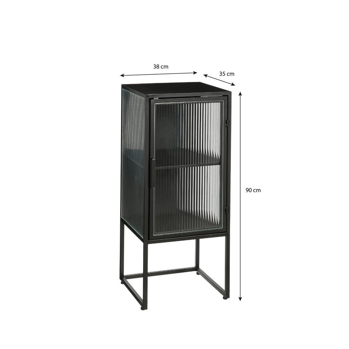 Clifton Opbergkast met Deuren - L38 x B35 x H90 cm - Metaal - Zwart