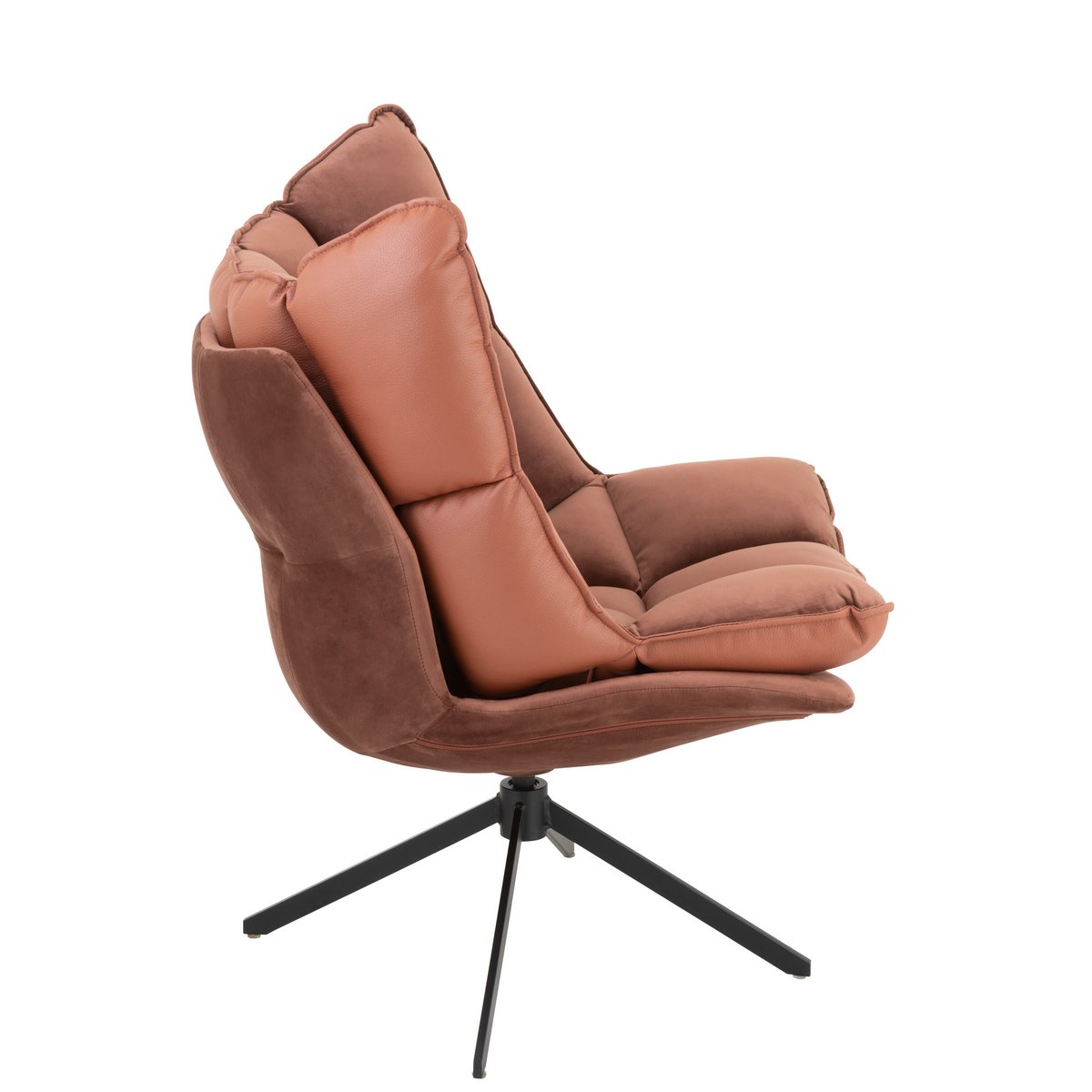 J-Line stoel Relax Kussen Op Frame - textiel/metaal - roest - bruin