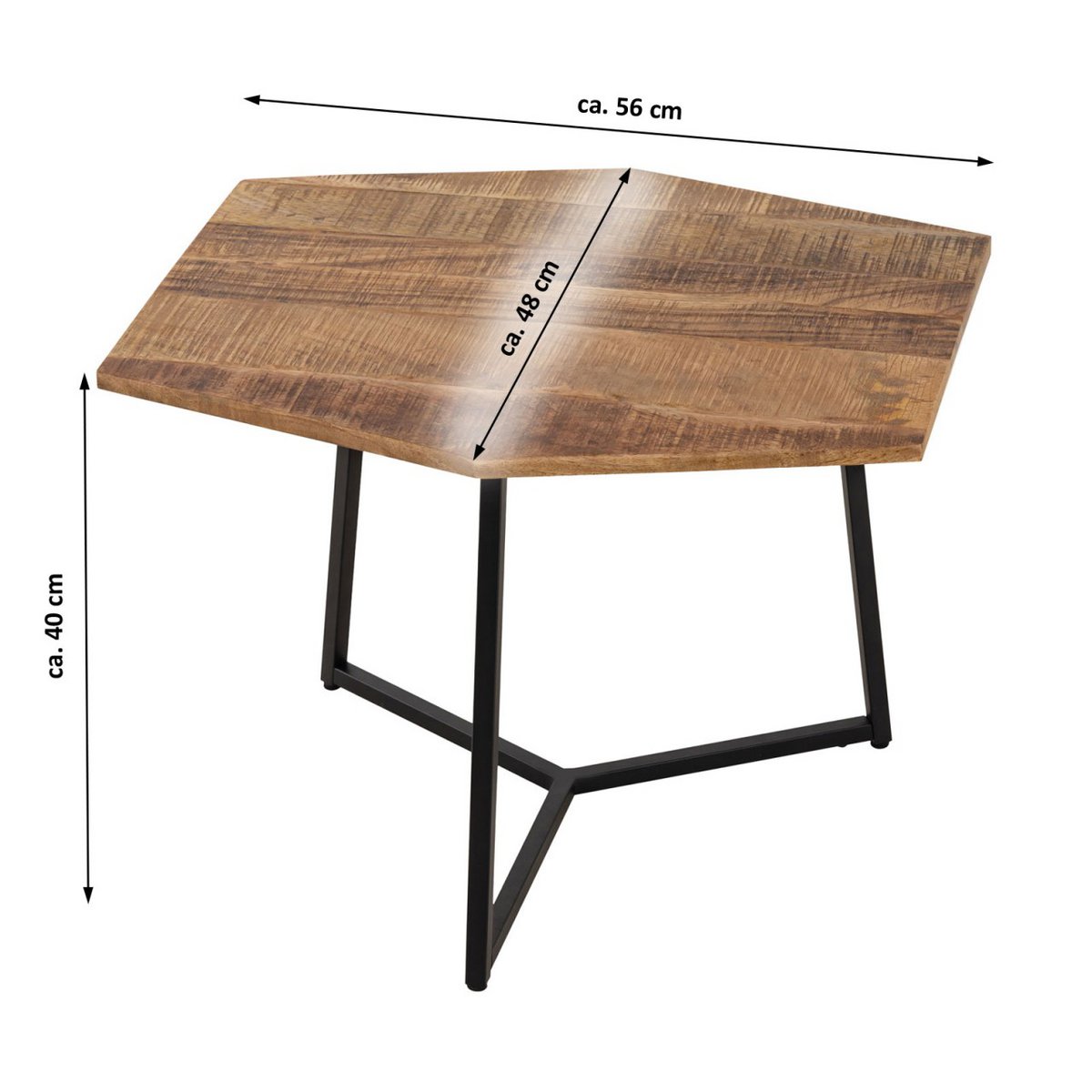 Salontafel mangohout met metalen frame