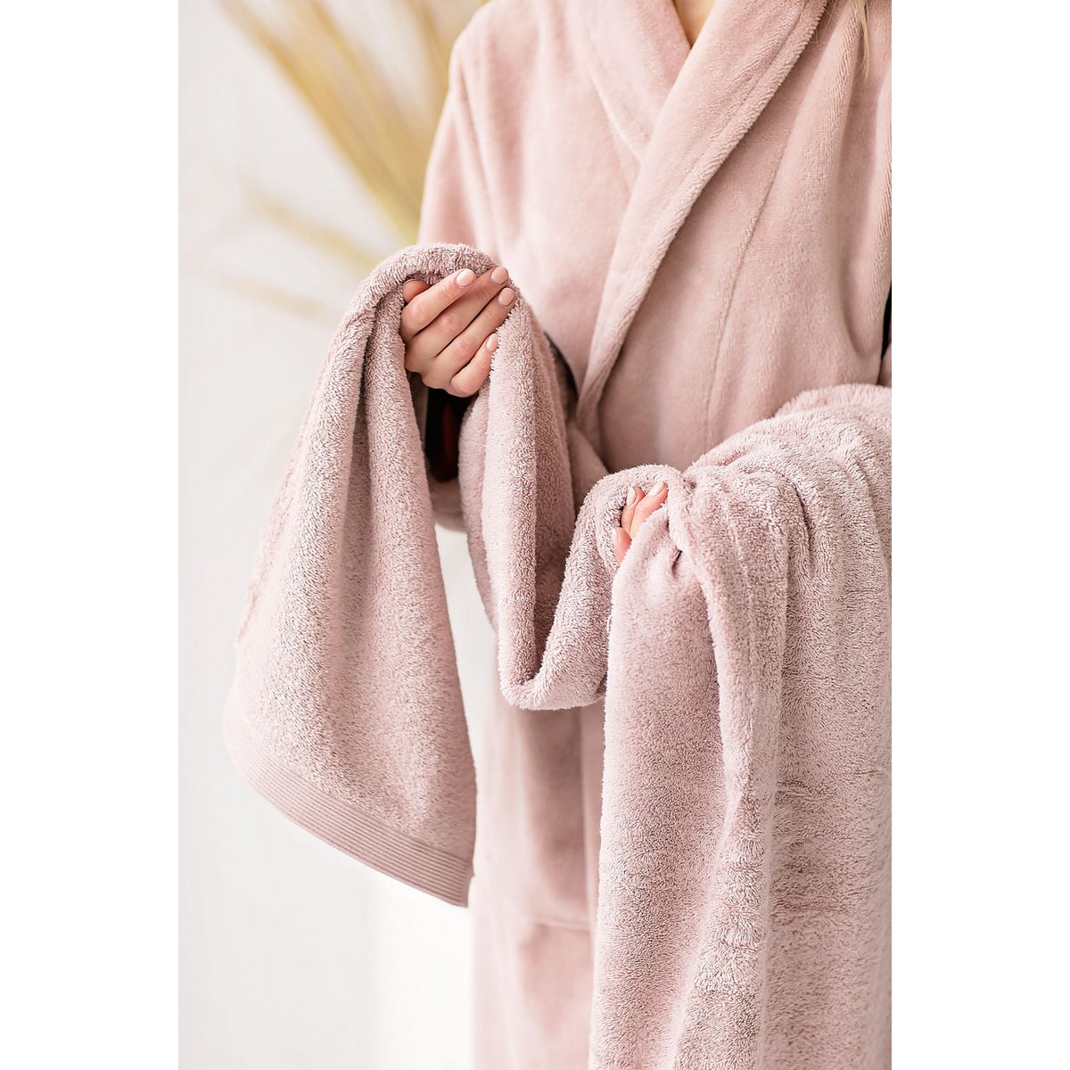 Teddy badjas Misty Pink