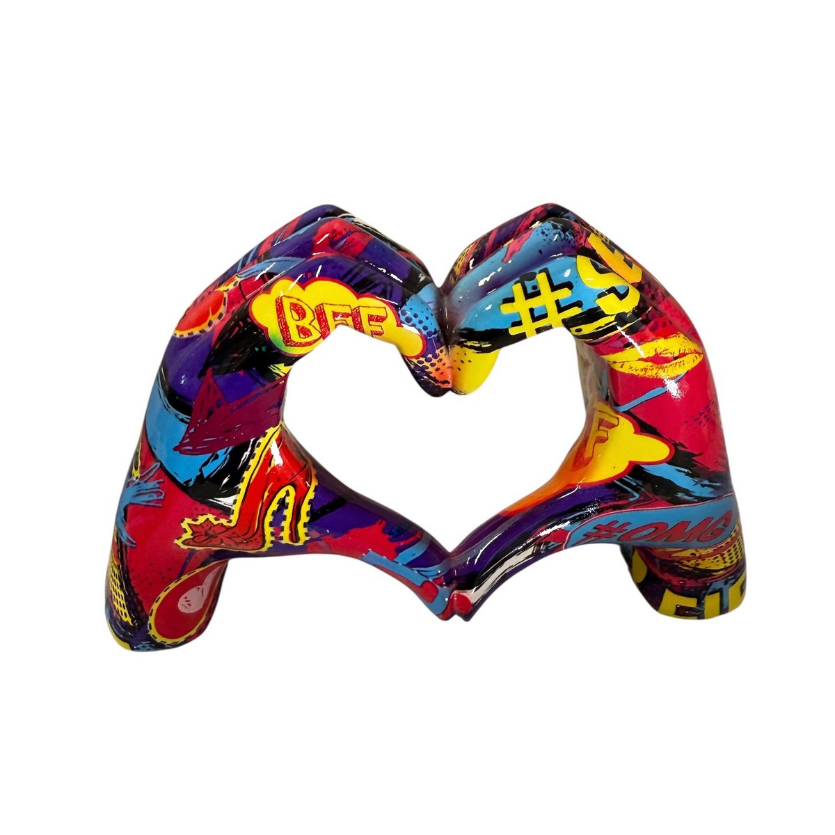 Hand Hart Kleurrijk 19x7x11cm
