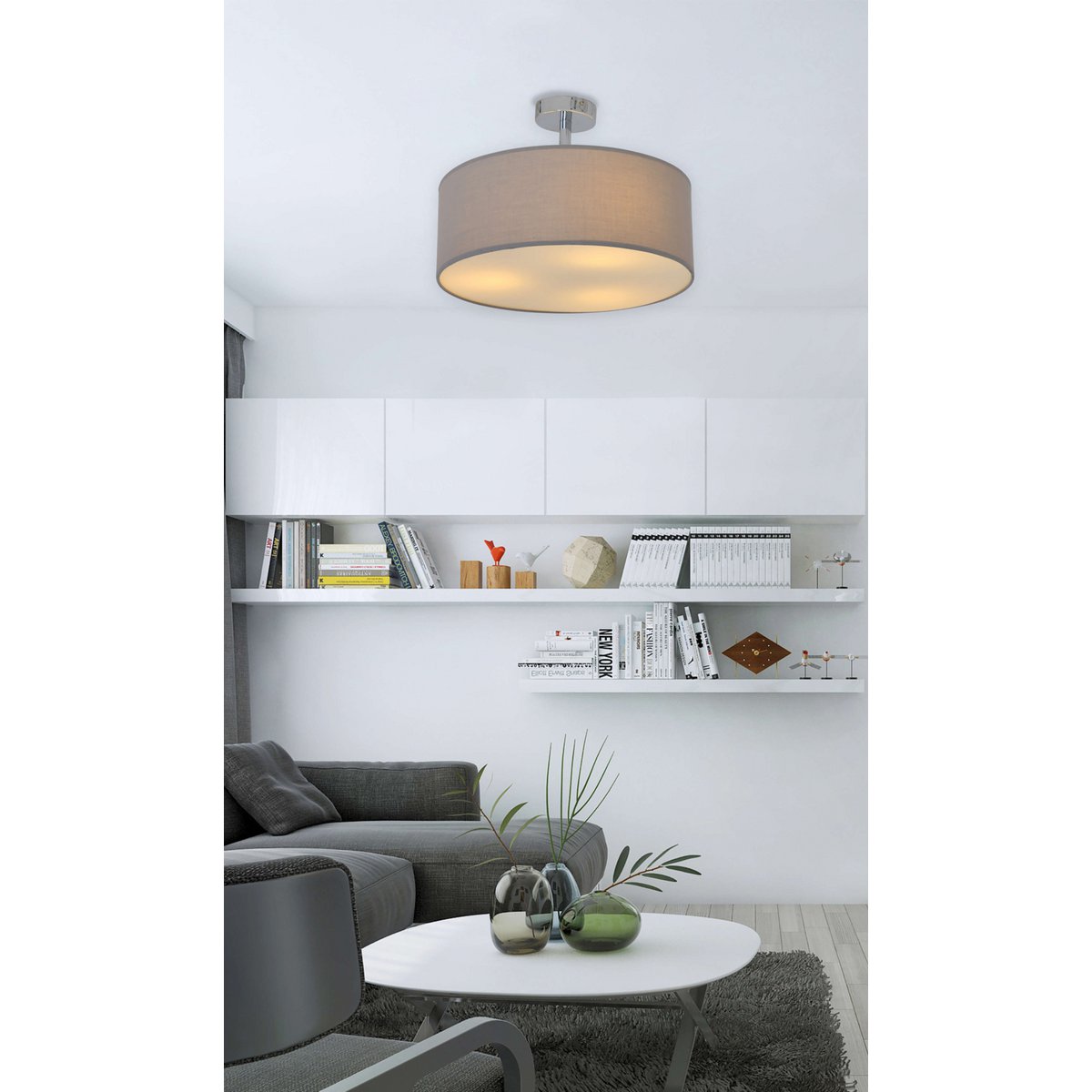 Plafondlamp "New York" diameter 40cm Grijs