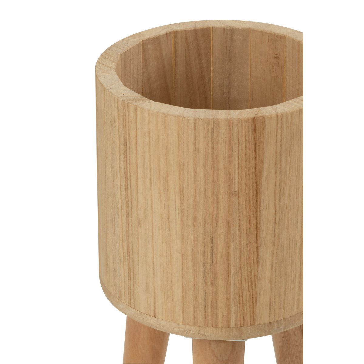 J-Line bloempotten Klassiek - hout - naturel - 3 stuks -  Ø 27 cm