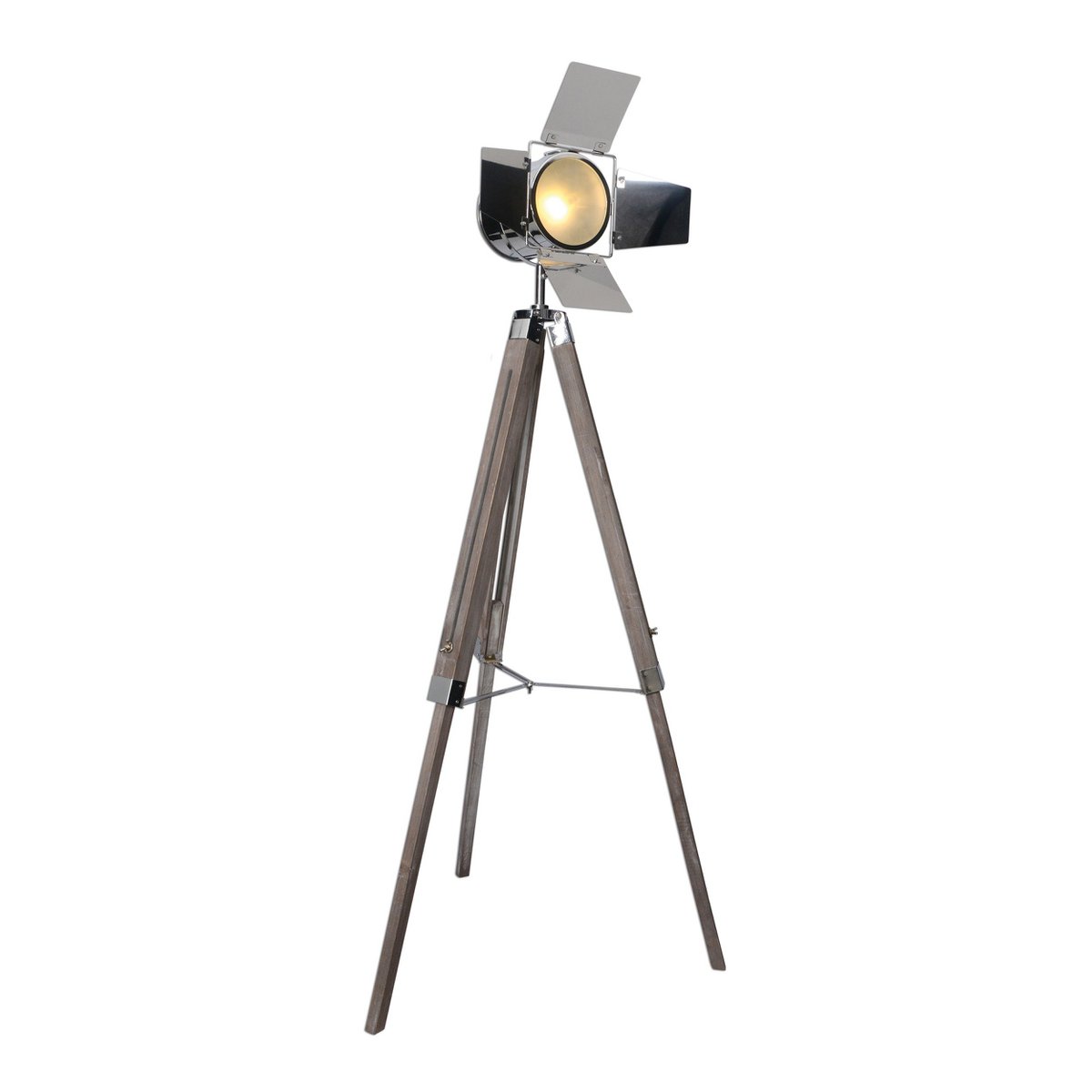 Staande lamp driepoot "Holly" verstelbaar 100-140 cm hoog hout