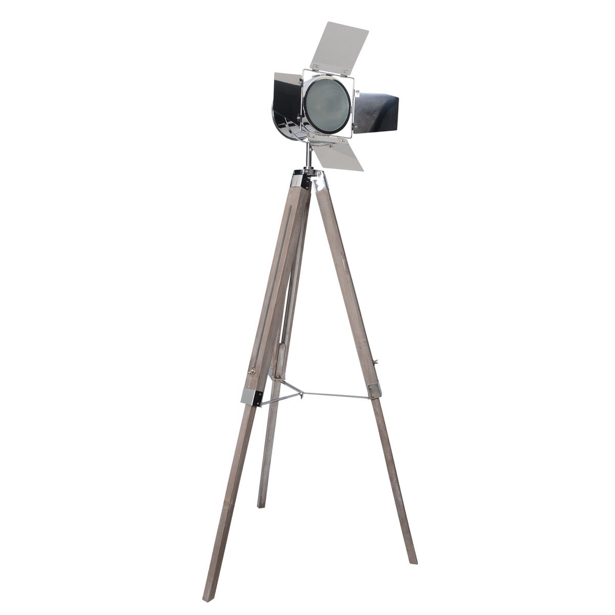 Staande lamp driepoot "Holly" verstelbaar 100-140 cm hoog hout