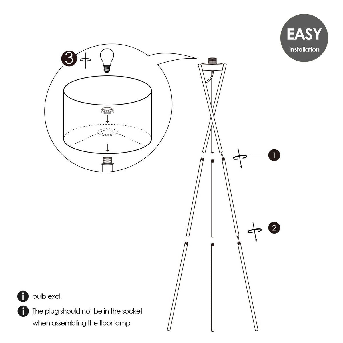 Vloerlamp Bling-Legs Brons-Wit-40cm