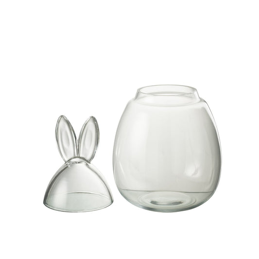 J-Line voorraadpot Konijn - glas - transparant - large