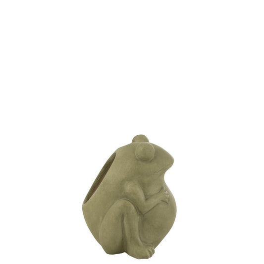 J-Line bloempot Frog - keramiek - groen - small - Ø 21 cm