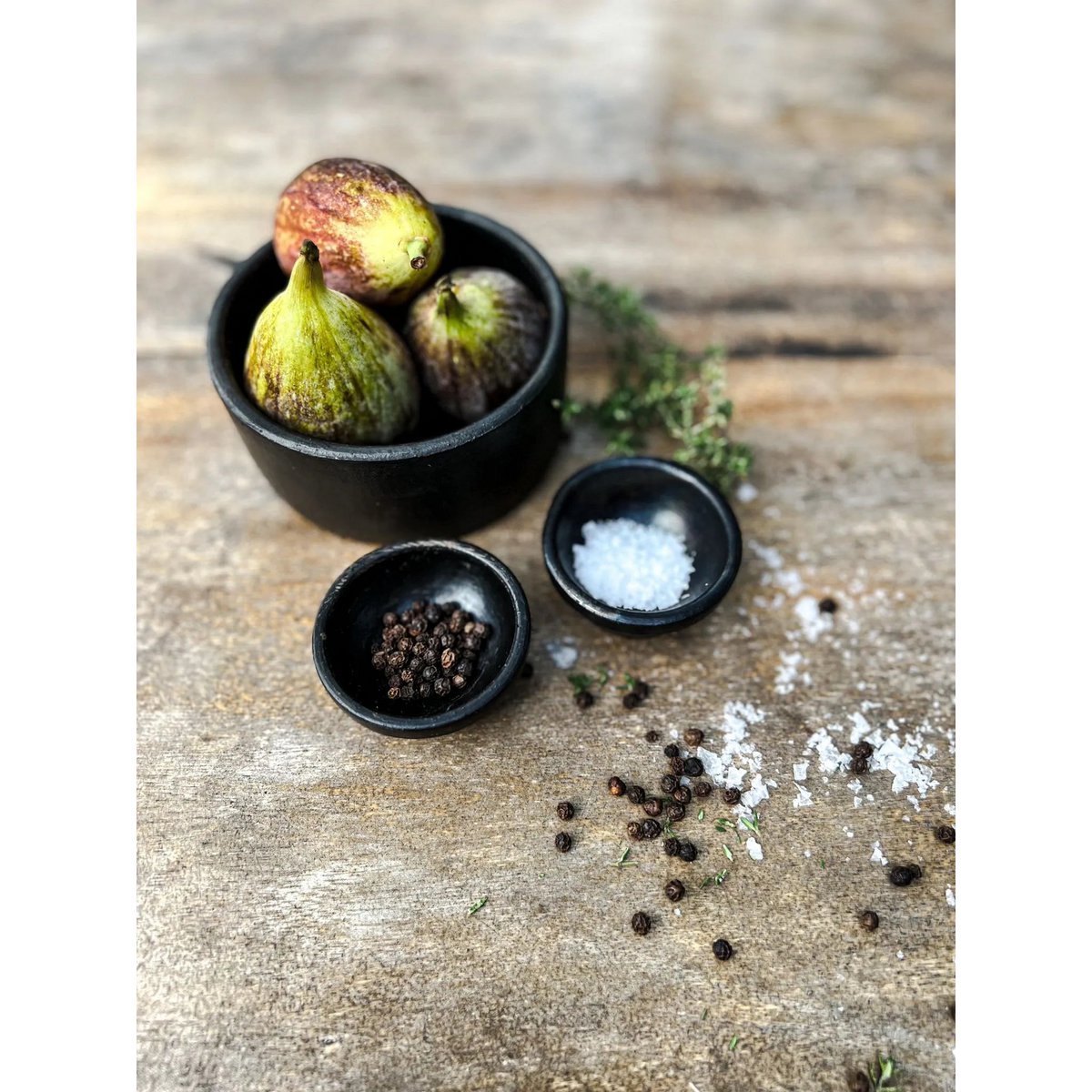 Burned Cilinderschoteltjes - Zwart - Set van 3