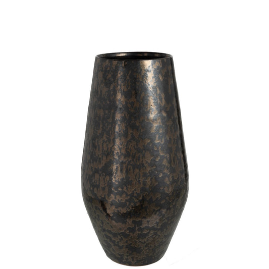 J-Line vaas Antique Smokey - keramiek - zwart - large - 44 cm hoog