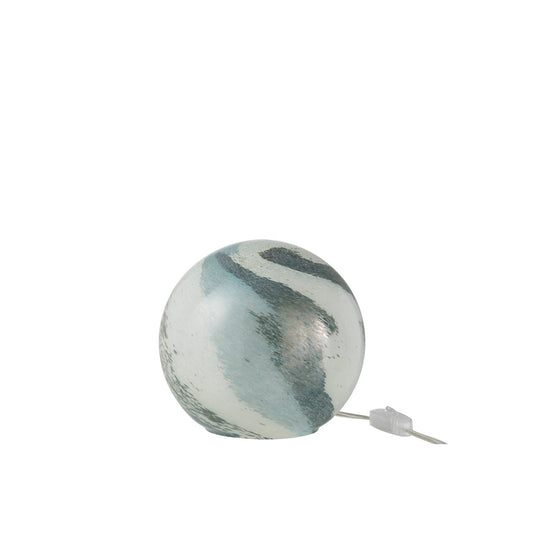 J-Line lamp Dany Strepen Rond - glas - blauw/groen - small