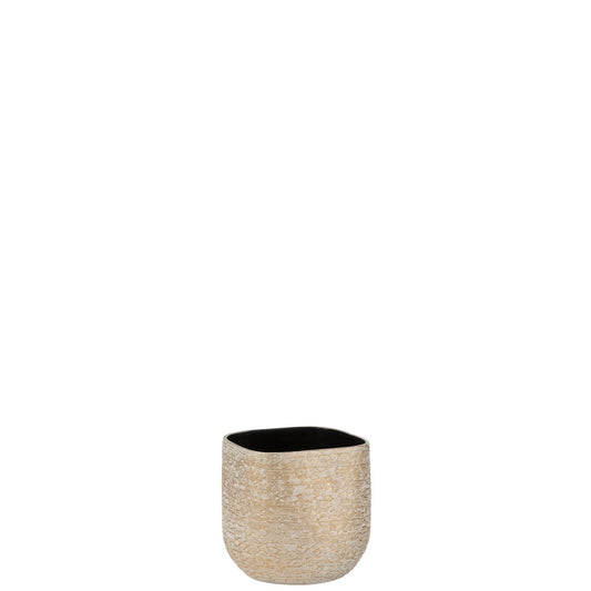 J-Line bloempot Audrey - keramiek - champagne - small - Ø 18.5 cm