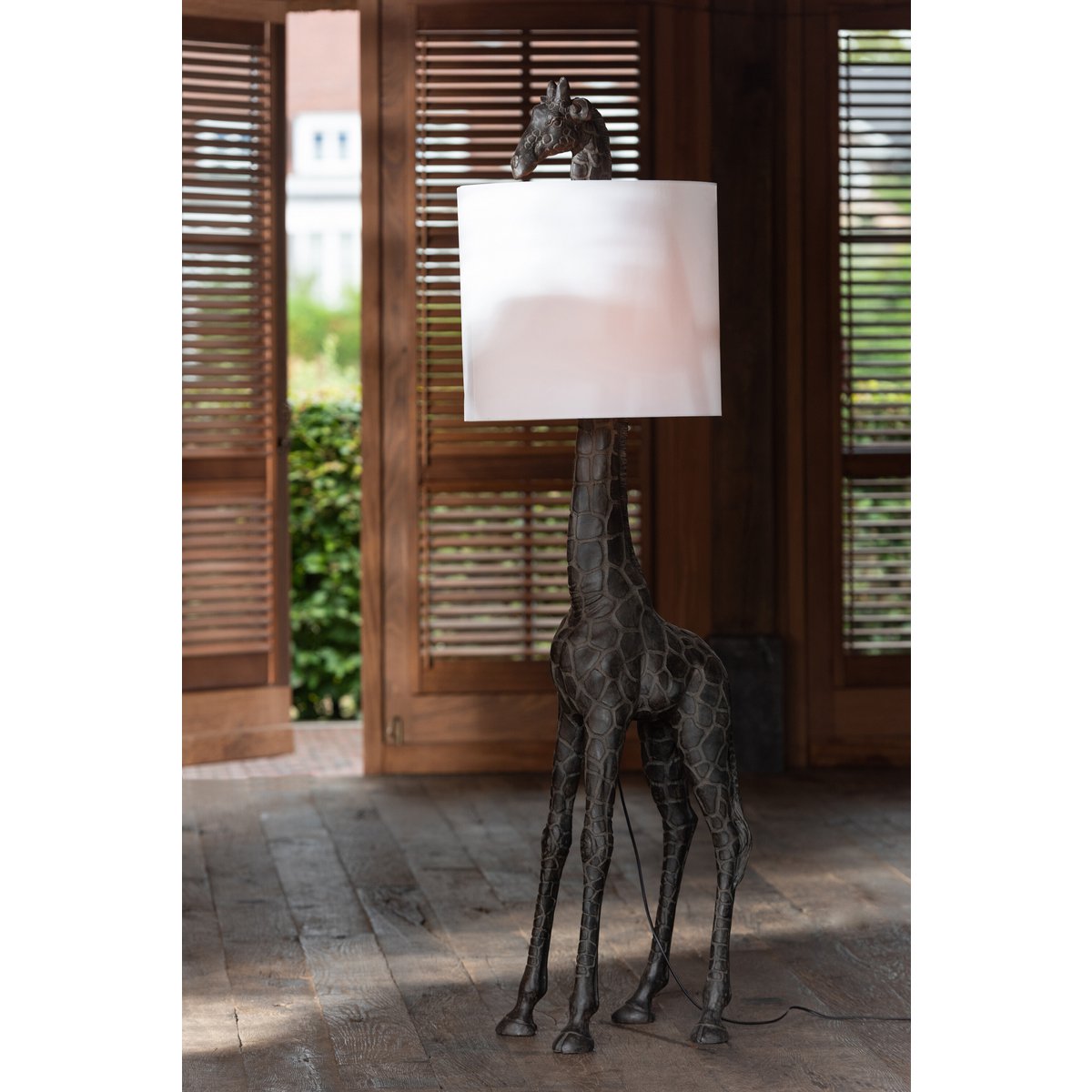 J-Line lamp Giraf - polyresin - donkerbruin
