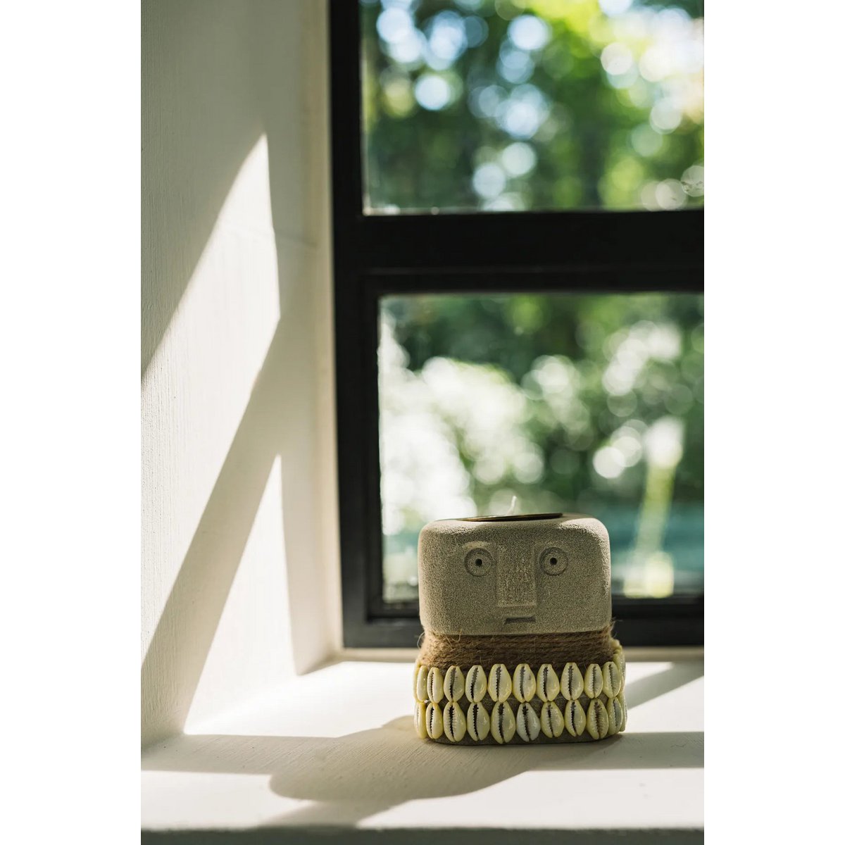 Sumba-serie steen kaarsenhouder 8cm hoog