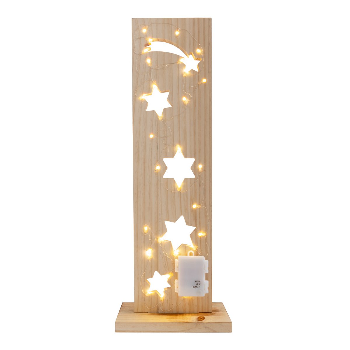 Houten Bord "Stars" Hoogte 60cm met LED
