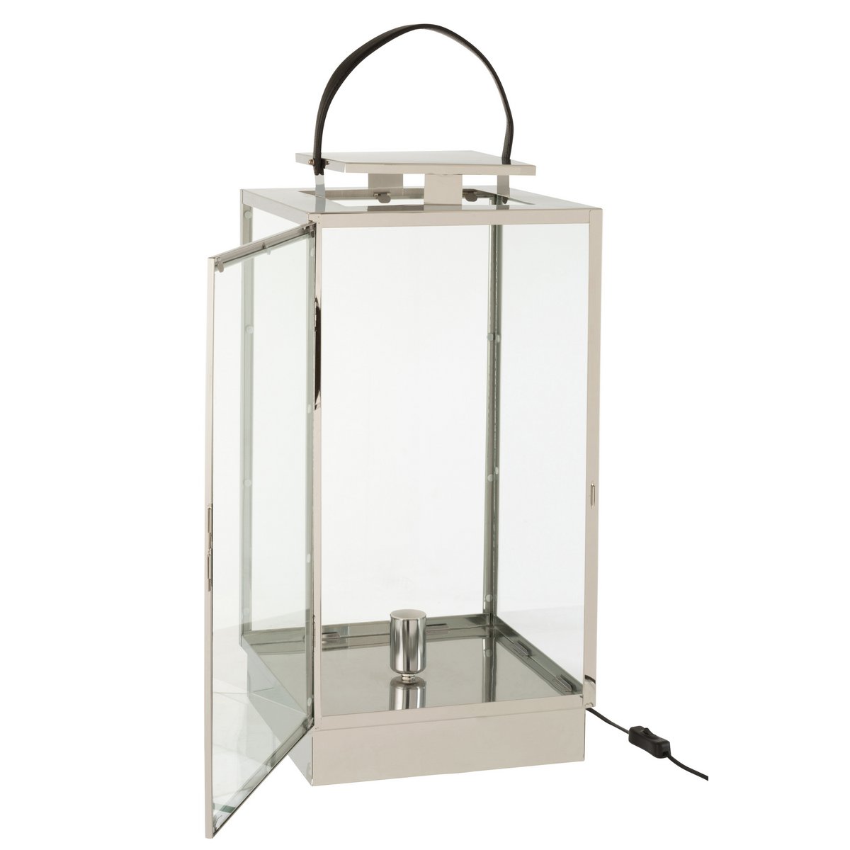 J-Line lantaarn Lamp - metaal/glas - zilver